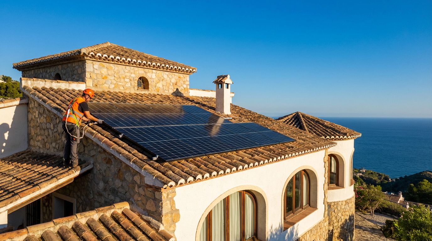 Instalación de placas solares en vivienda